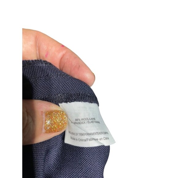 Theory Womens Slim Fit Wool-Blend Navy Dress Pants With Back Pockets - Picture 5 of 5